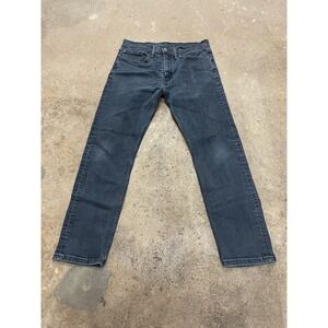 Levis 502 Jeans Mens 31x30 Blue Dark Wash Tapered Leg Stretch Denim Zip Fly